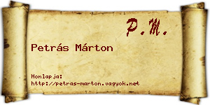 Petrás Márton névjegykártya